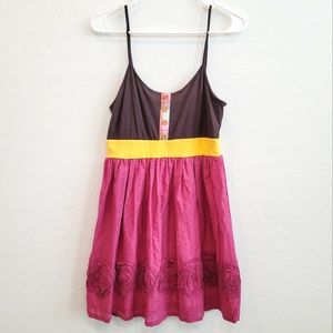 NWT Mynk Summer Dress Brown & Pink Size Medium